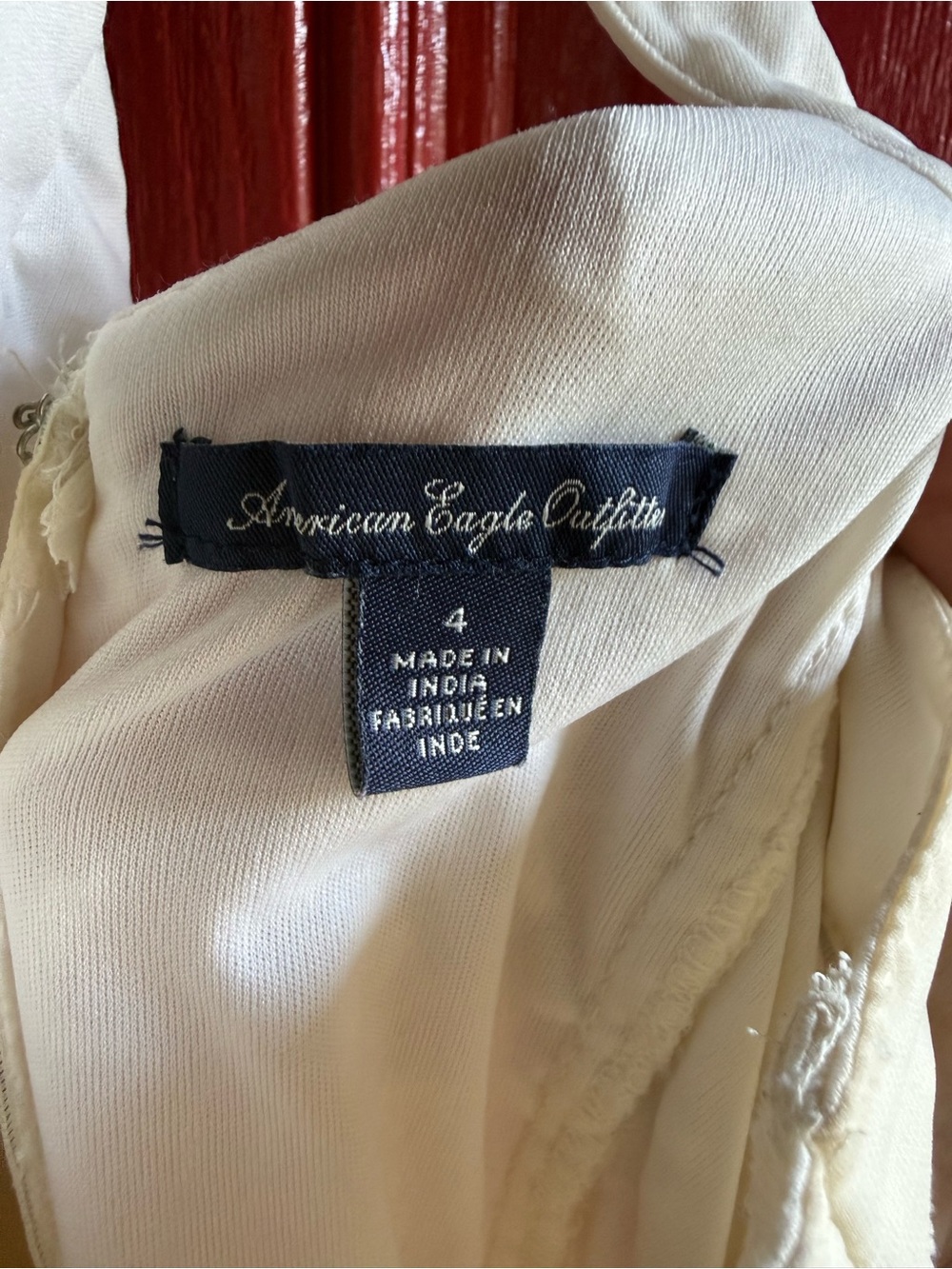 American Eagle Outfitters Cream Lace Halter Mini Dress-Size 4 - Picture 5 of 10
